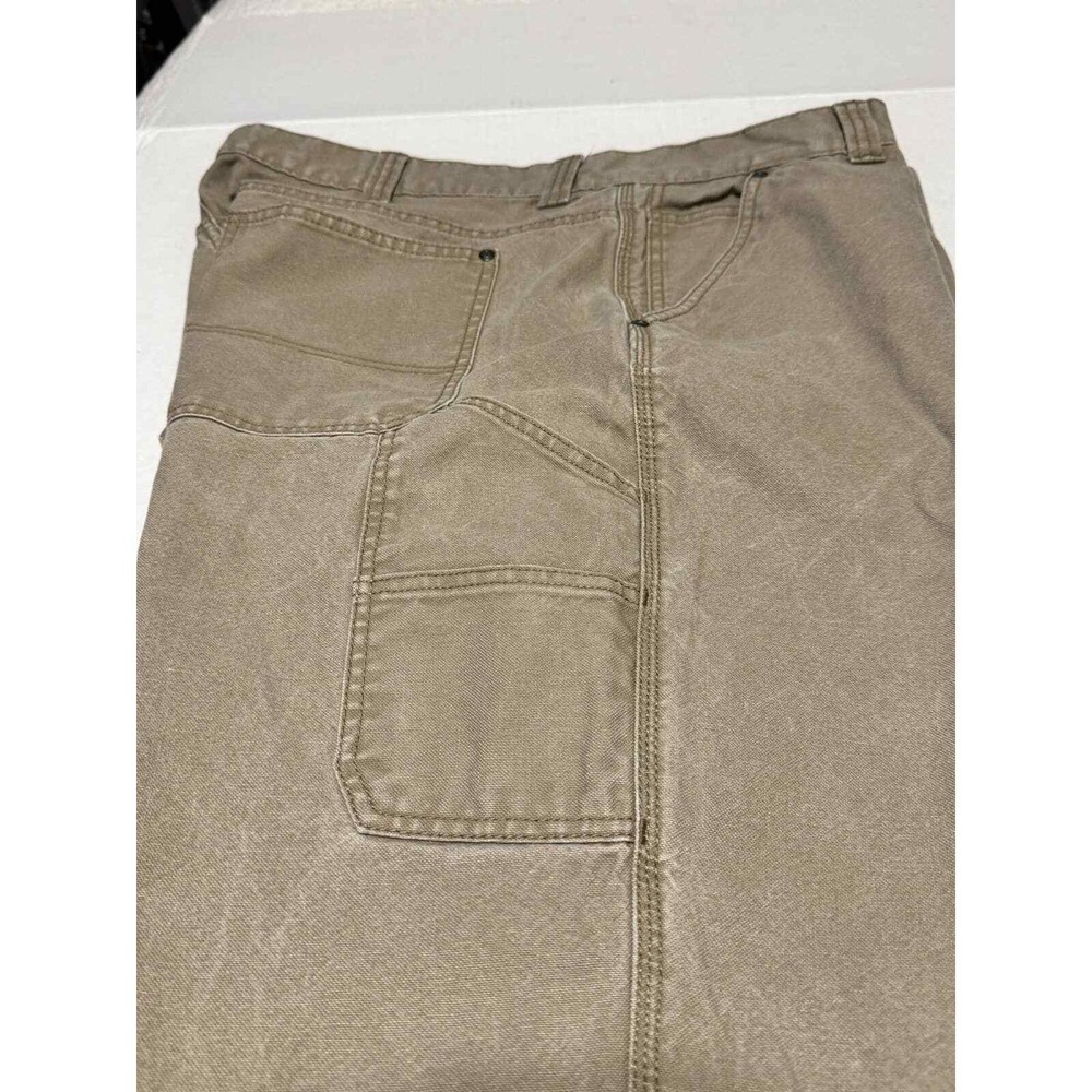 RedHead Mens Carpenter Pants 44x30 Khaki Tan Cotton Canvas Utility Workwear‎